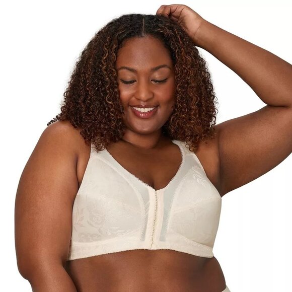 LN Playtex 18 Hour Front-Closure Flex Back Wireless Bra Sz 42D Beige 4695 - Picture 1 of 11